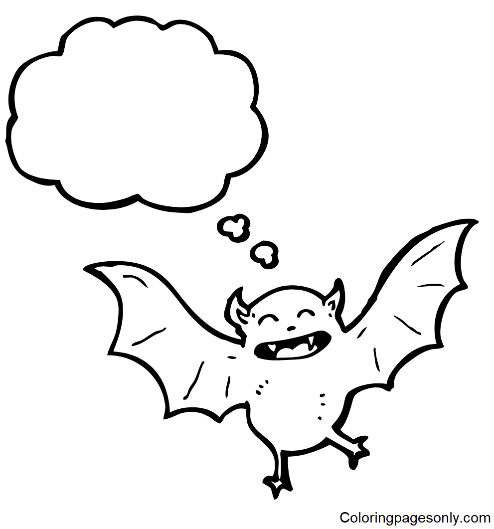 Happy Bat Coloring Pages