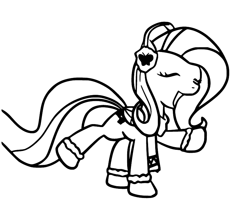 Happy Fluttershy Coloring Pages
