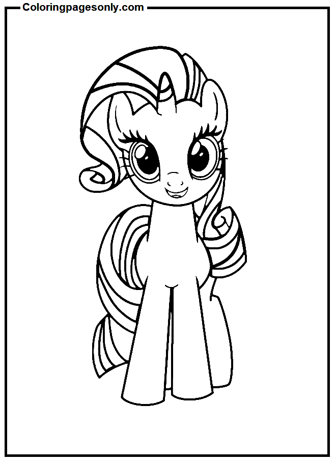 Happy Rarity MLP Coloring Pages