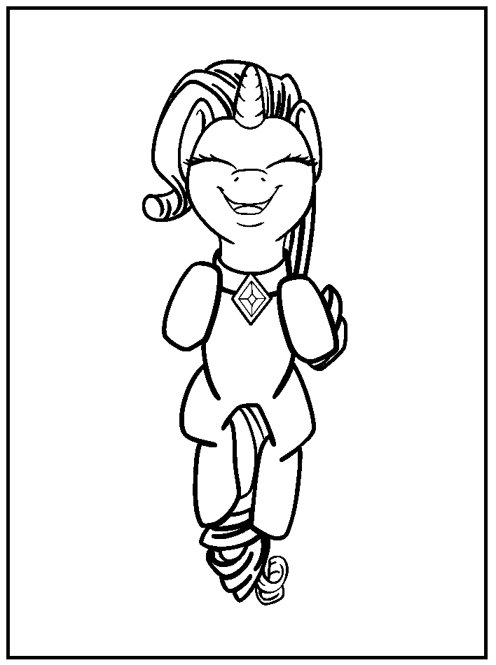 Happy Rarity for Kids Coloring Page