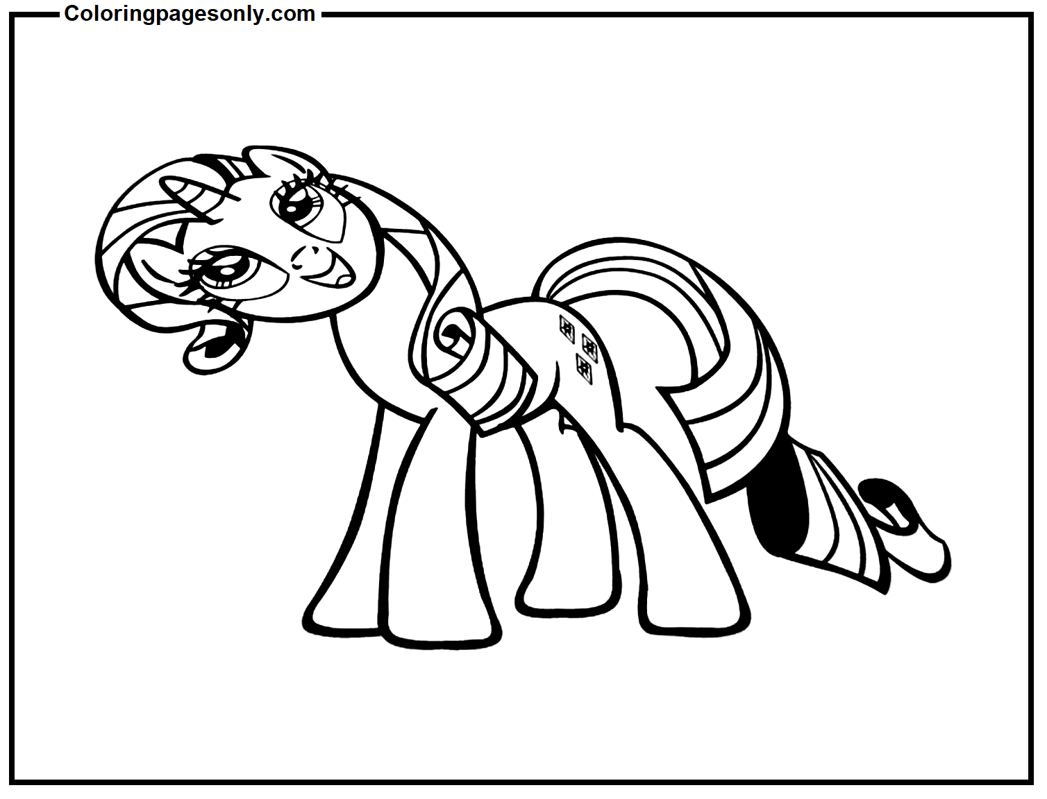 Happy Rarity Coloring Pages