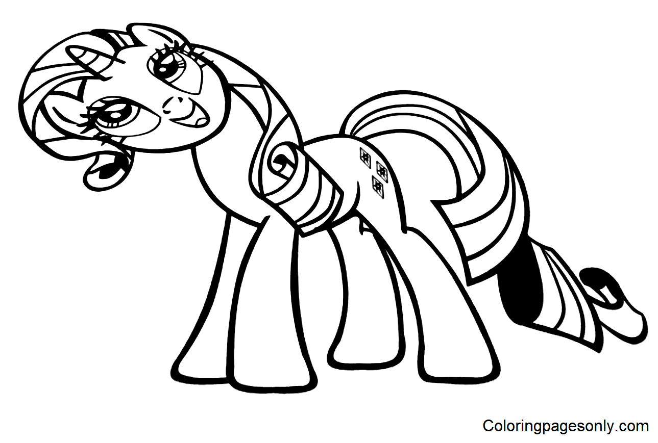 Happy Rarity Coloring Page