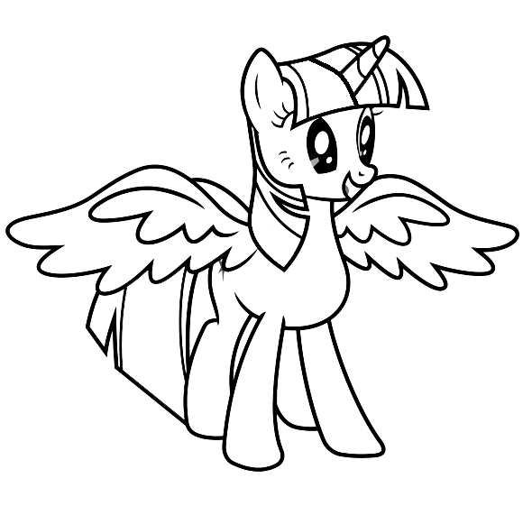 Happy Twilight Sparkle Coloring Page