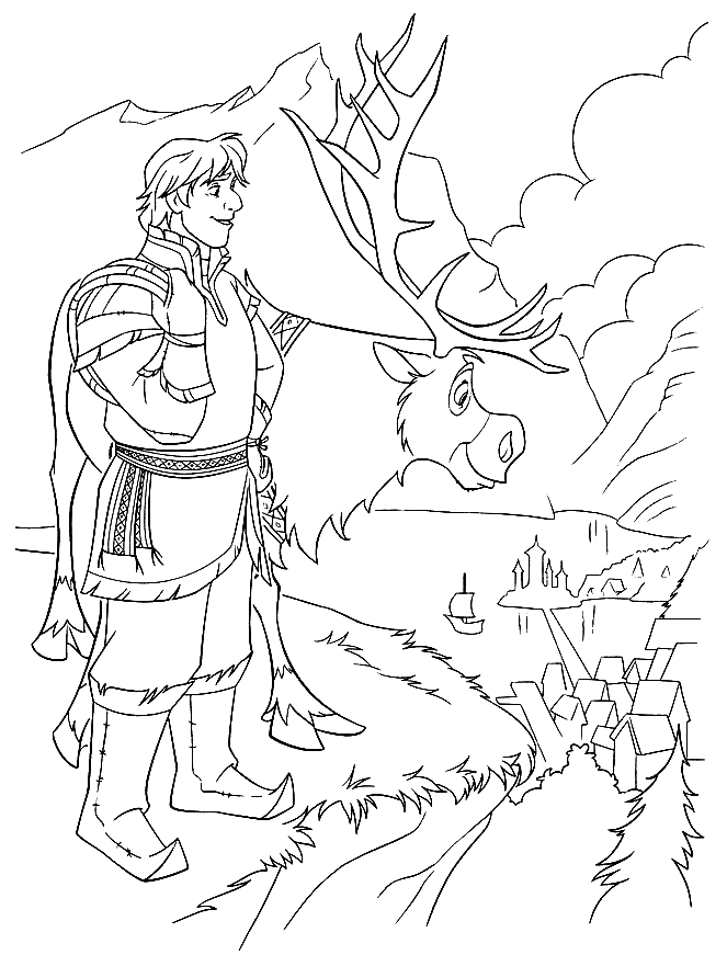 Kristoff y Sven van a Arendelle de Kristoff