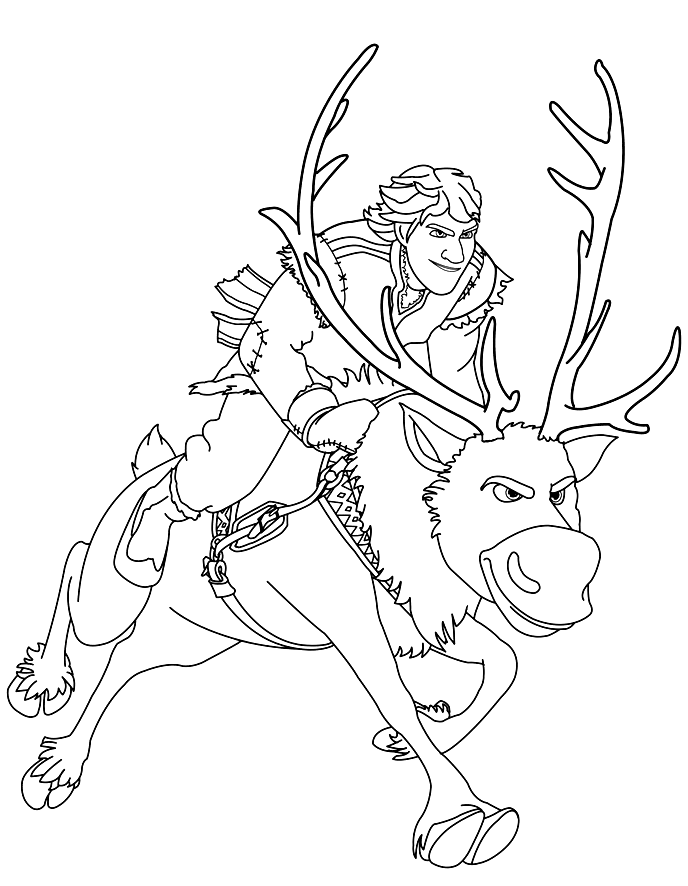 Kristoff And Sven Coloring Pages