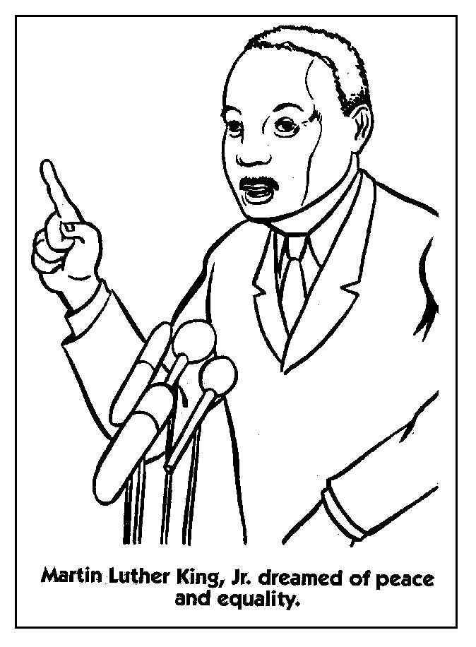 Martin Luther King Dreamed Coloring Page