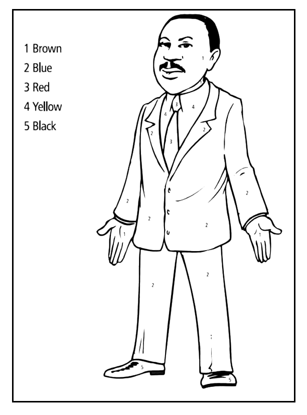 Martin Luther King Jr Color By Number Coloring Pages