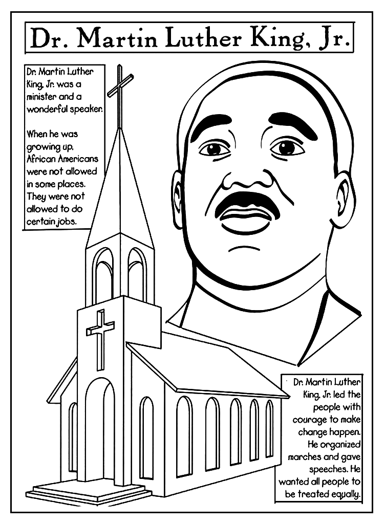 Martin Luther King Sheets Coloring Pages