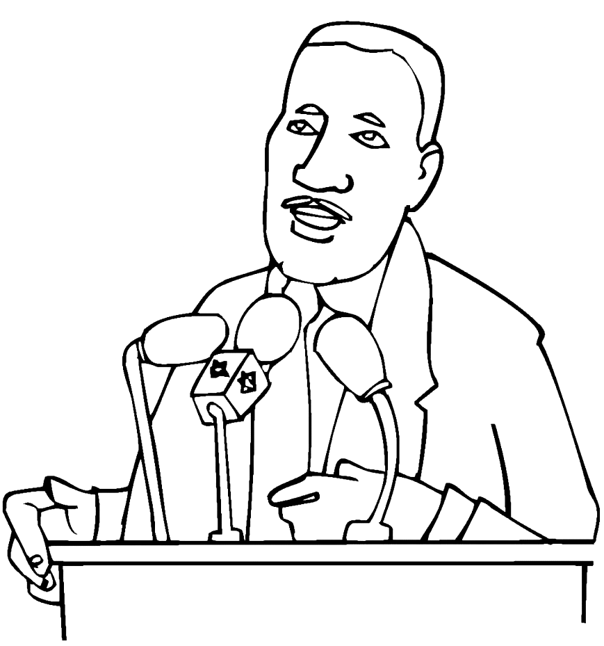 Martin Luther King Speech Coloring Page