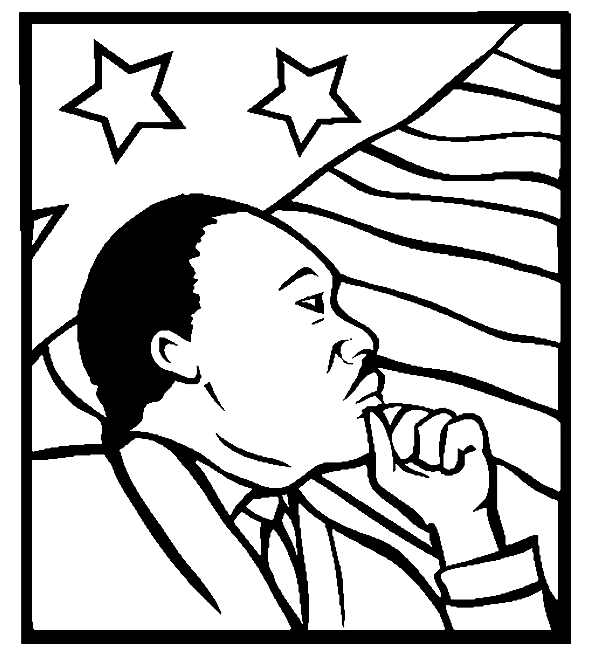 Martin Luther King Stamp Coloring Page