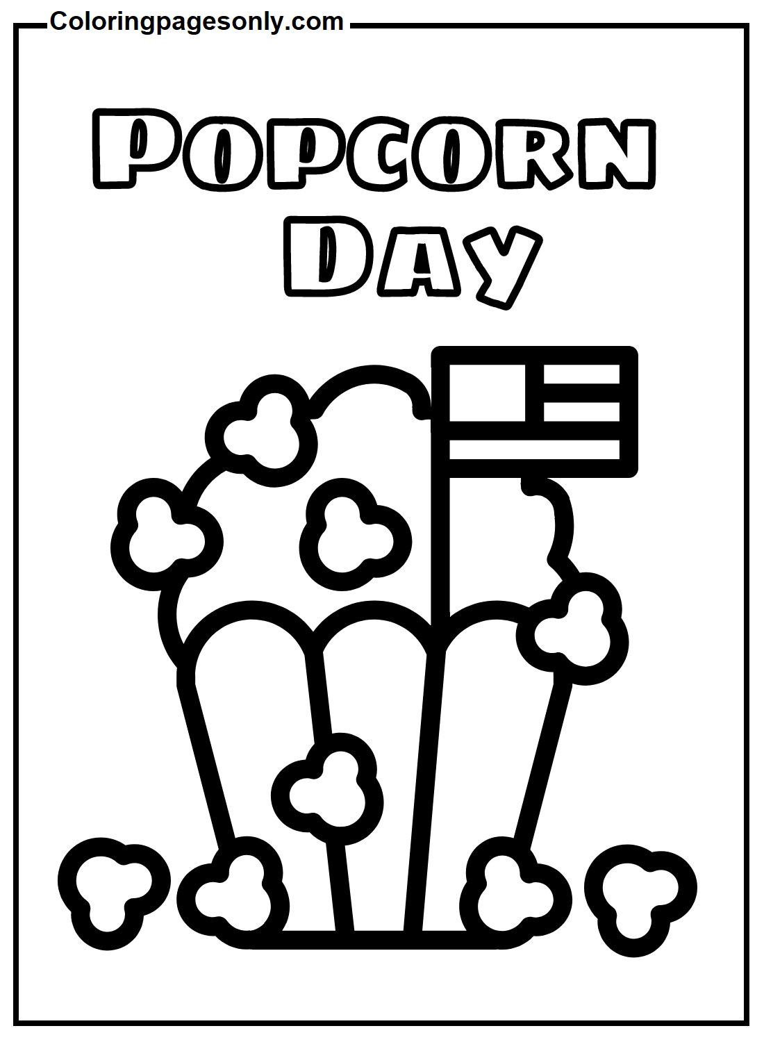 National Popcorn Day Coloring Pages