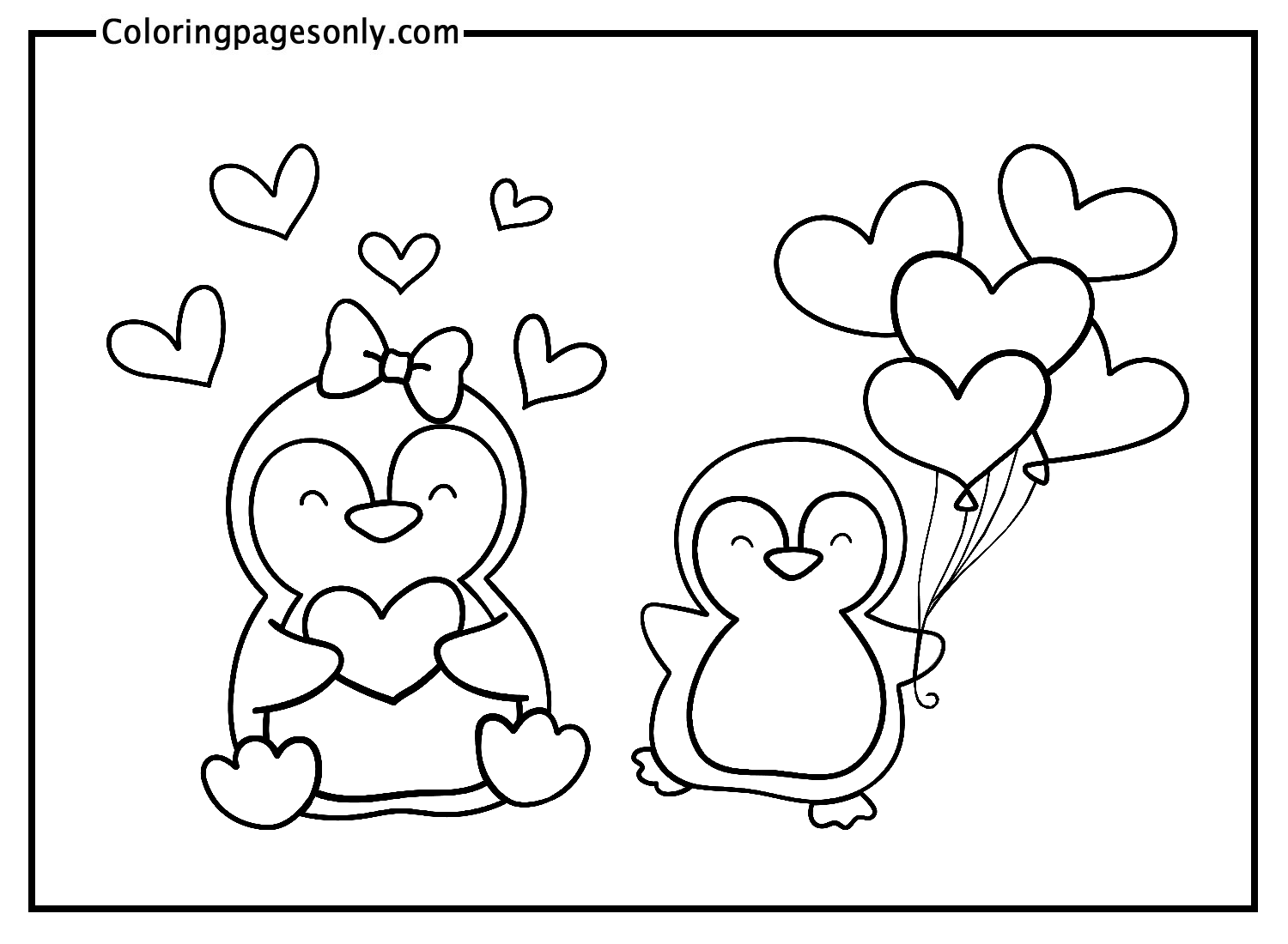 Autocollant Pingouin Saint-Valentin de Stickers
