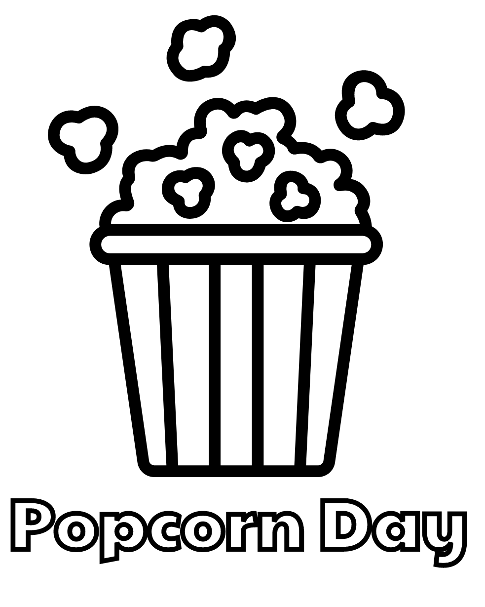 Popcorn Day Coloring Page