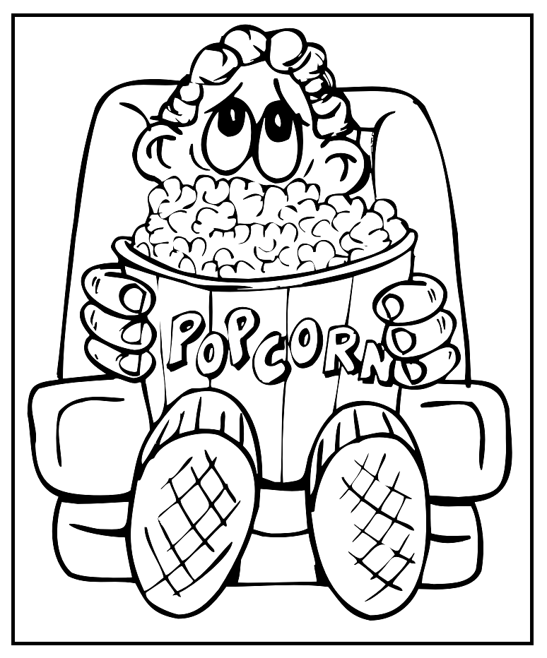 Popcorn Image Coloring Pages