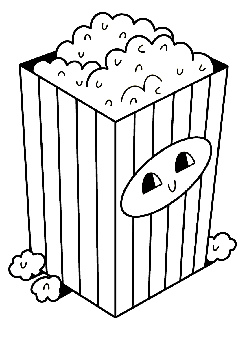 Popcorn Picture Coloring Pages