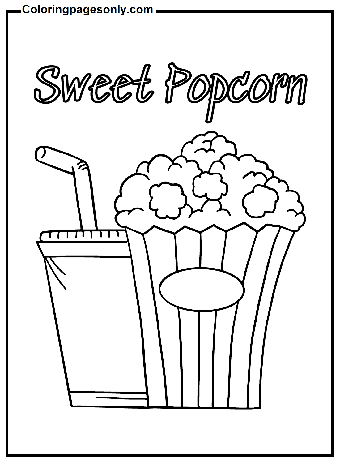 Popcorn And Soda Coloring Pages