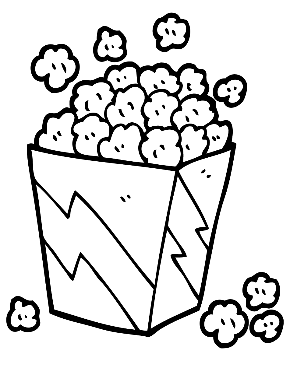 Popcorn Coloring Pages
