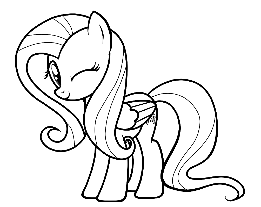 Pretty Fluttershy Coloring Page