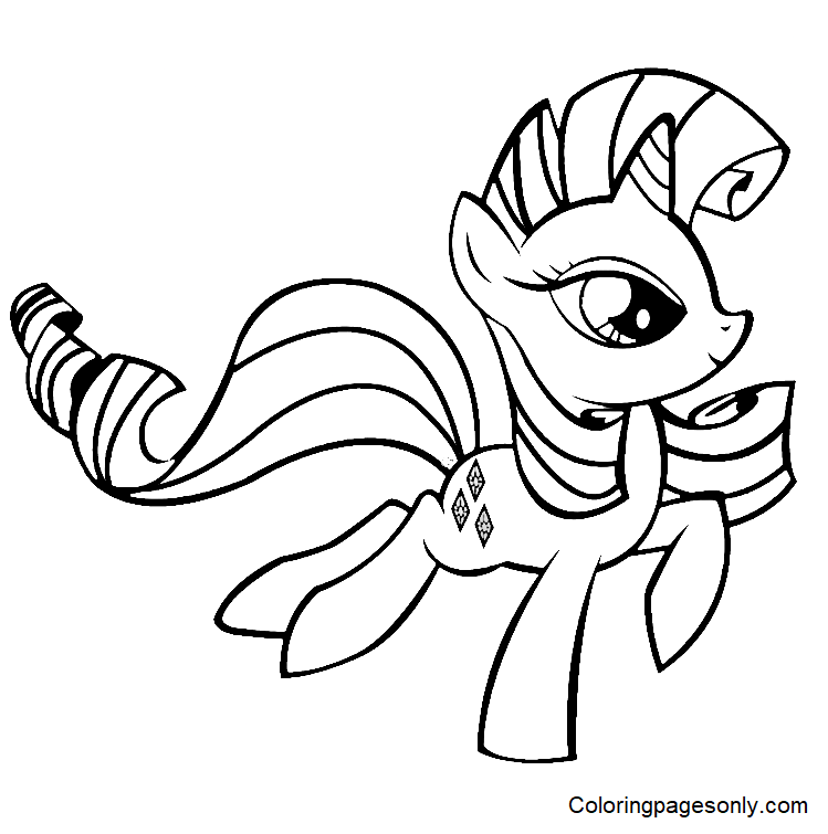Pretty Rarity MLP Coloring Page