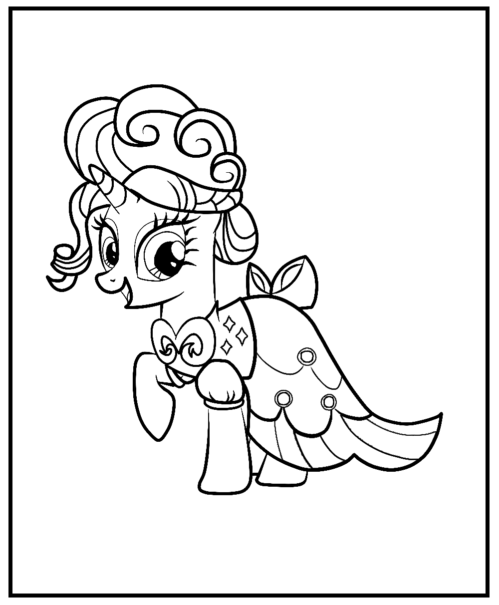 Pretty Rarity Coloring Pages