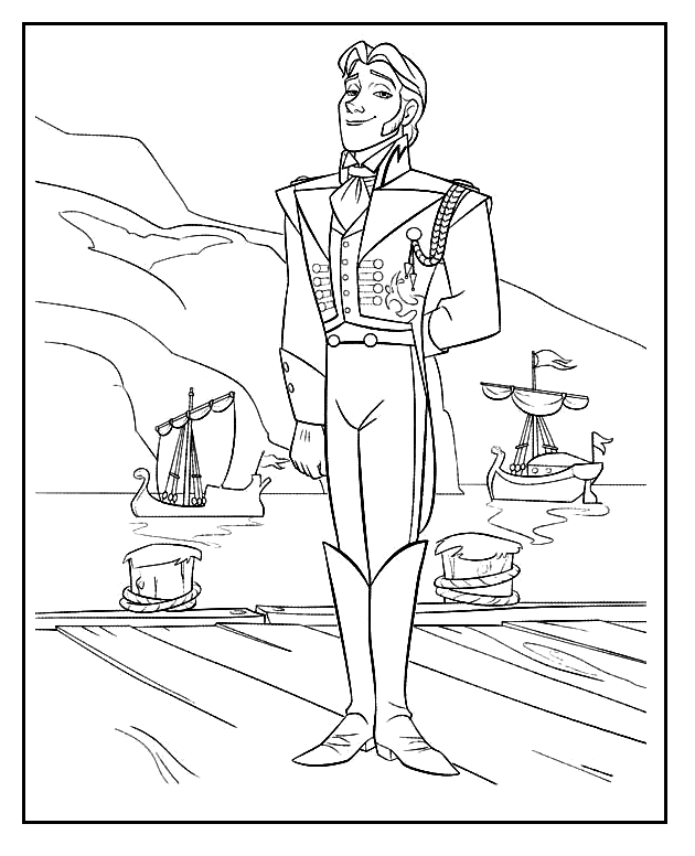 Prince Hans from Frozen Coloring Page