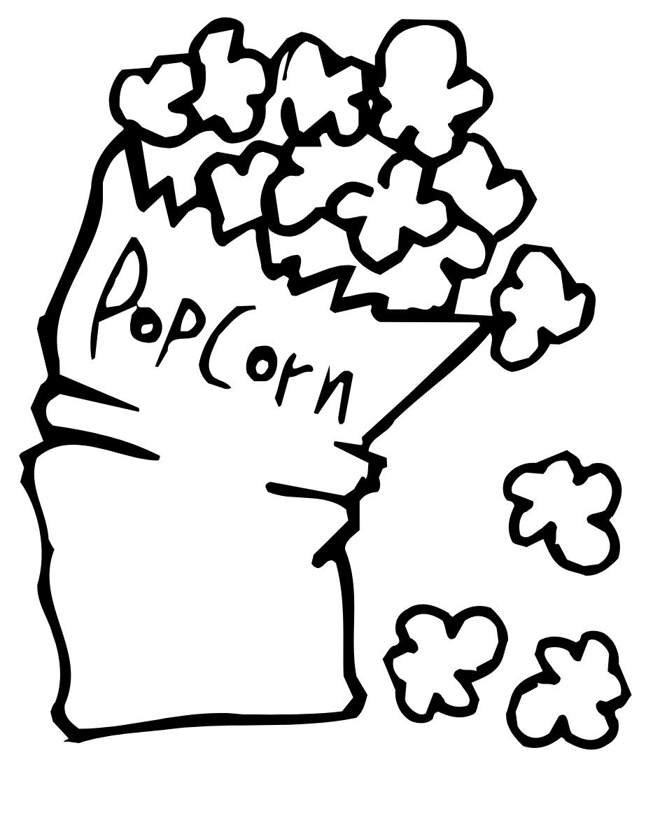 Printable Popcorn Coloring Page