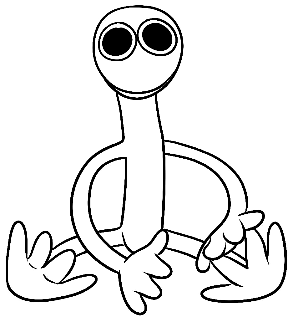 Purple from Rainbow Friends Coloring Page