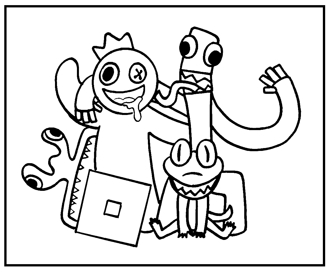 Desenhos para colorir Azul do Rainbow Friends - Desenhos para