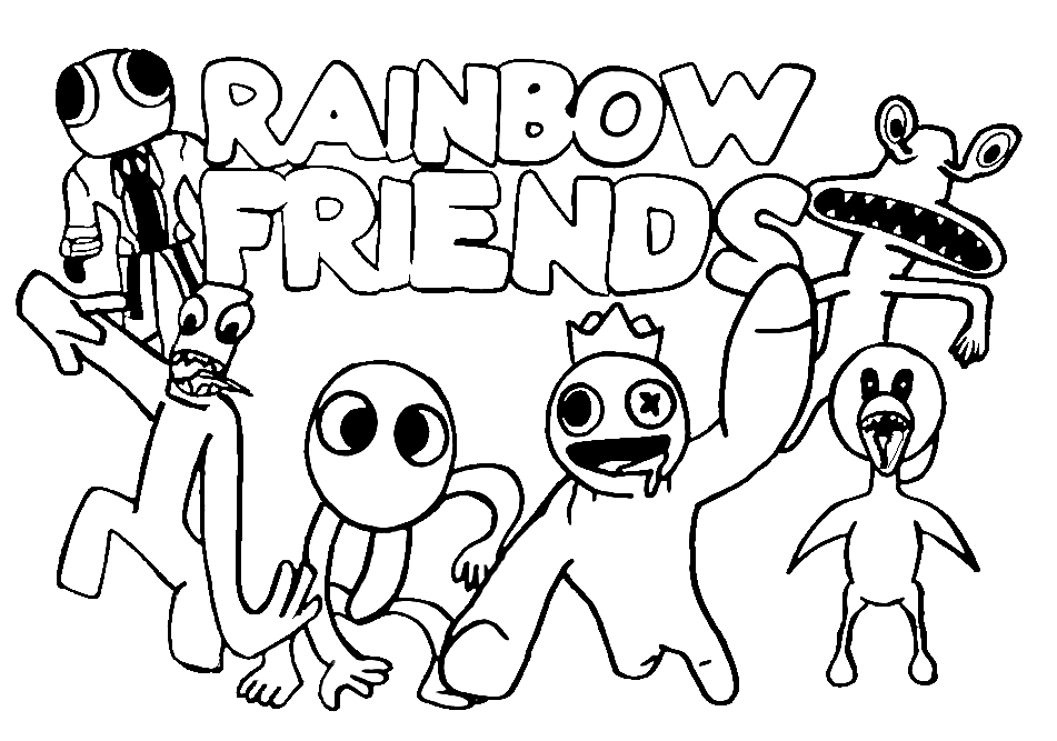 Rainbow Friends Picture Coloring Page