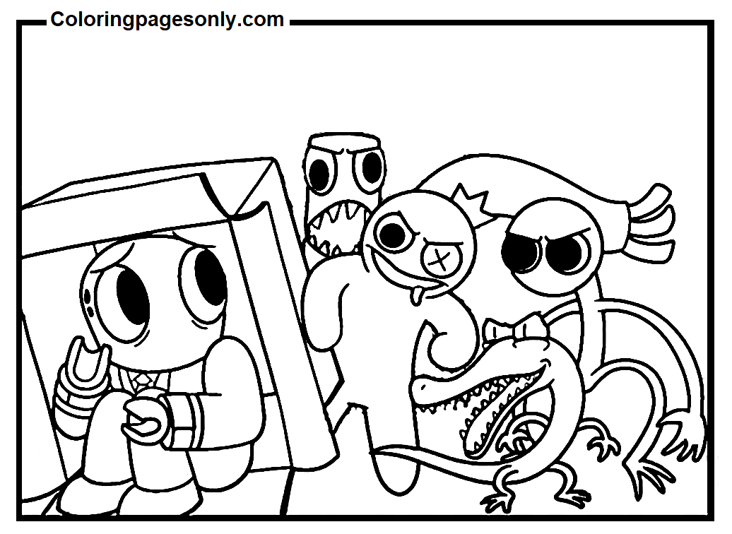 Rainbow Friends Coloring Pages Pdf