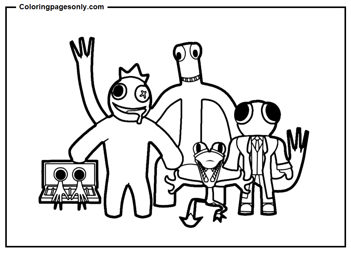 Desenhos para colorir de amigos bonitos do arco-íris laranja