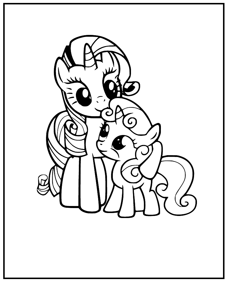 Rarity And Little Pony Coloring Pages