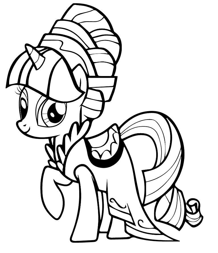 Rarity with Beautiful Dress Coloring Page
