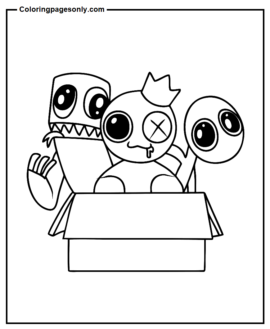 Red Rainbow Friends Coloring Pages Printable for Free Download