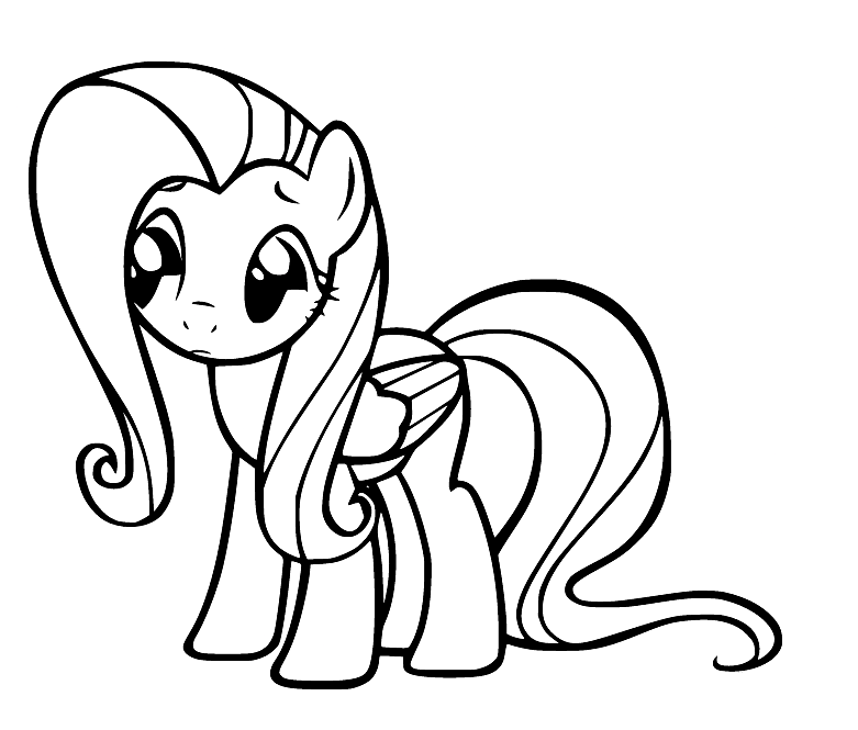 Sleepy Fluttershy Coloring Pages