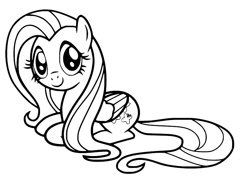 Smiling Fluttershy Coloring Pages