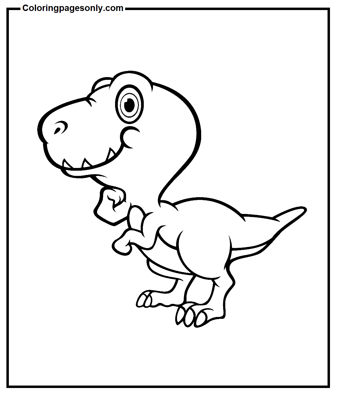Smiling Tyrannosaurus Rex Coloring Pages
