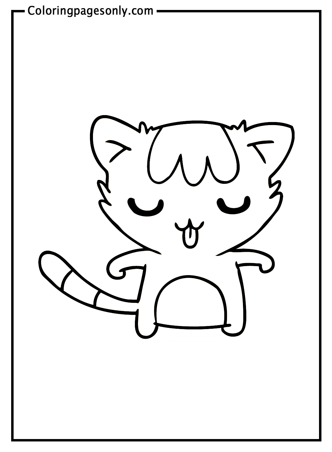 Sticker Cute Cat Coloring Pages