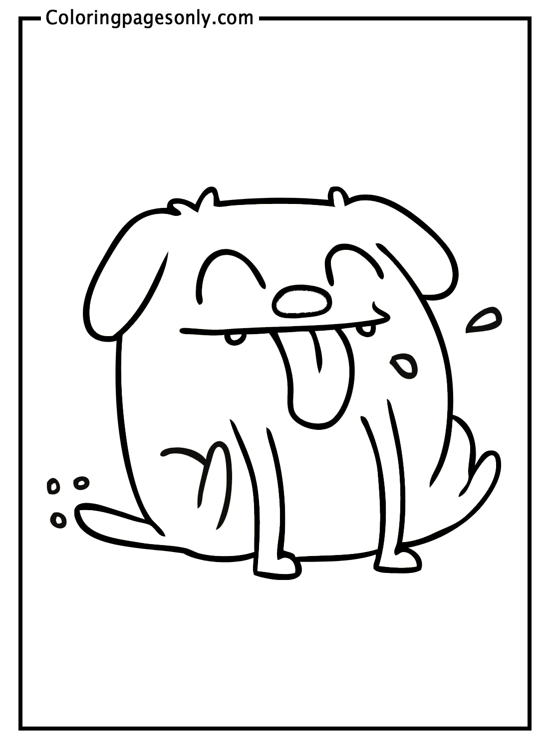 Sticker Cute Dog Coloring Pages