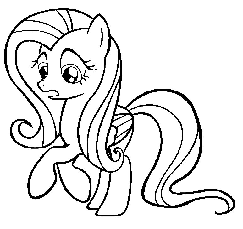 Surprised Fluttershy Coloring Pages