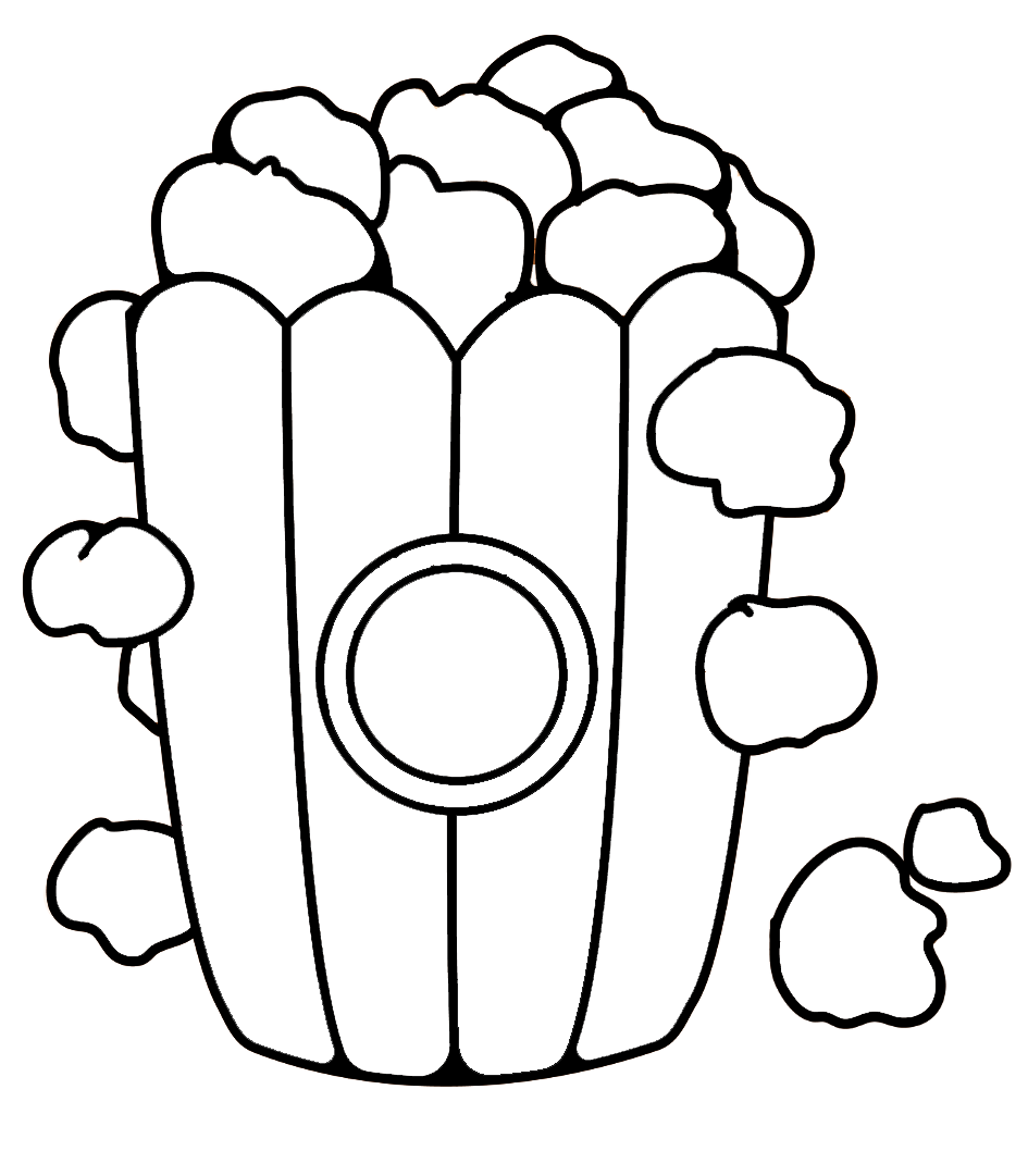 Sweet Popcorn Coloring Page