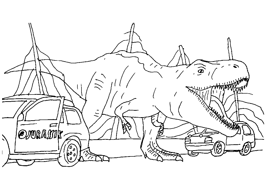 T-Rex From Jurassic Pack Coloring Pages
