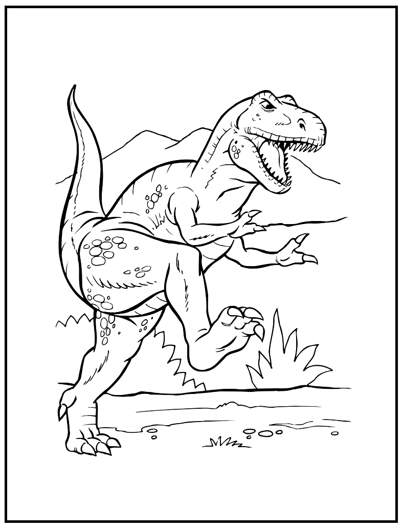 T-Rex Hunting Coloring Pages