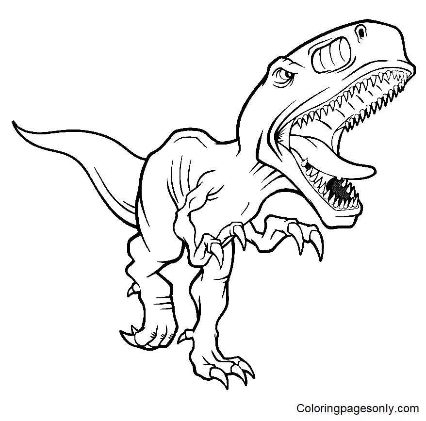 T-Rex Roaring Coloring Pages