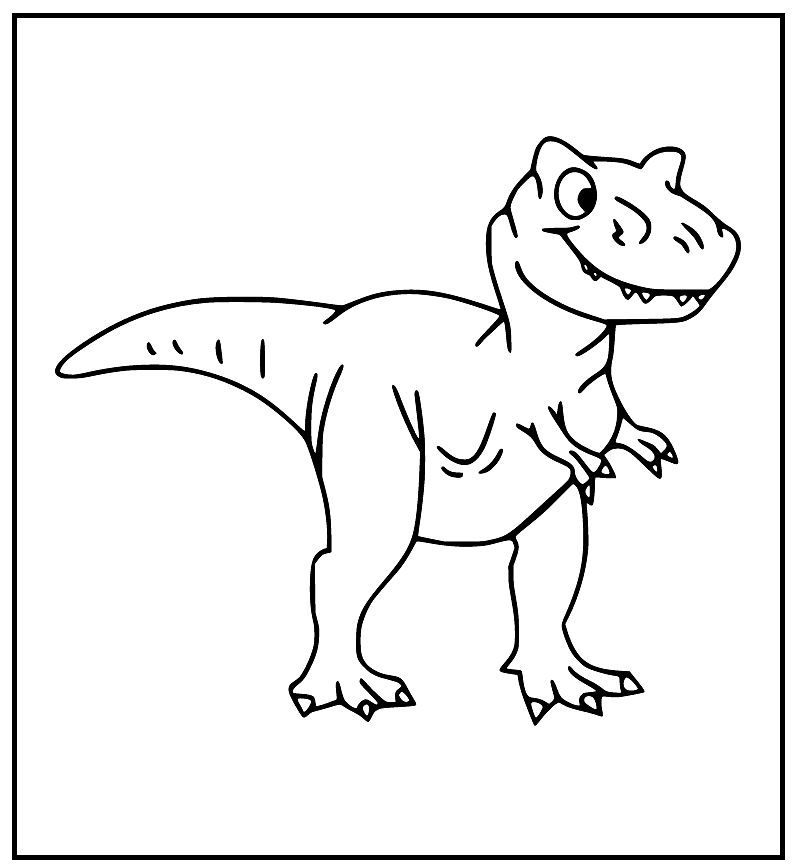 T Rex Running Coloring Pages