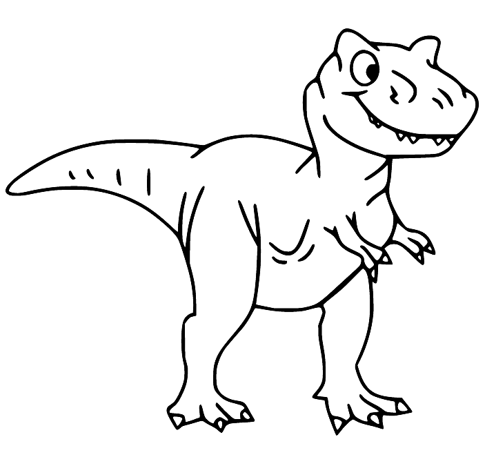 T Rex Running Coloring Page