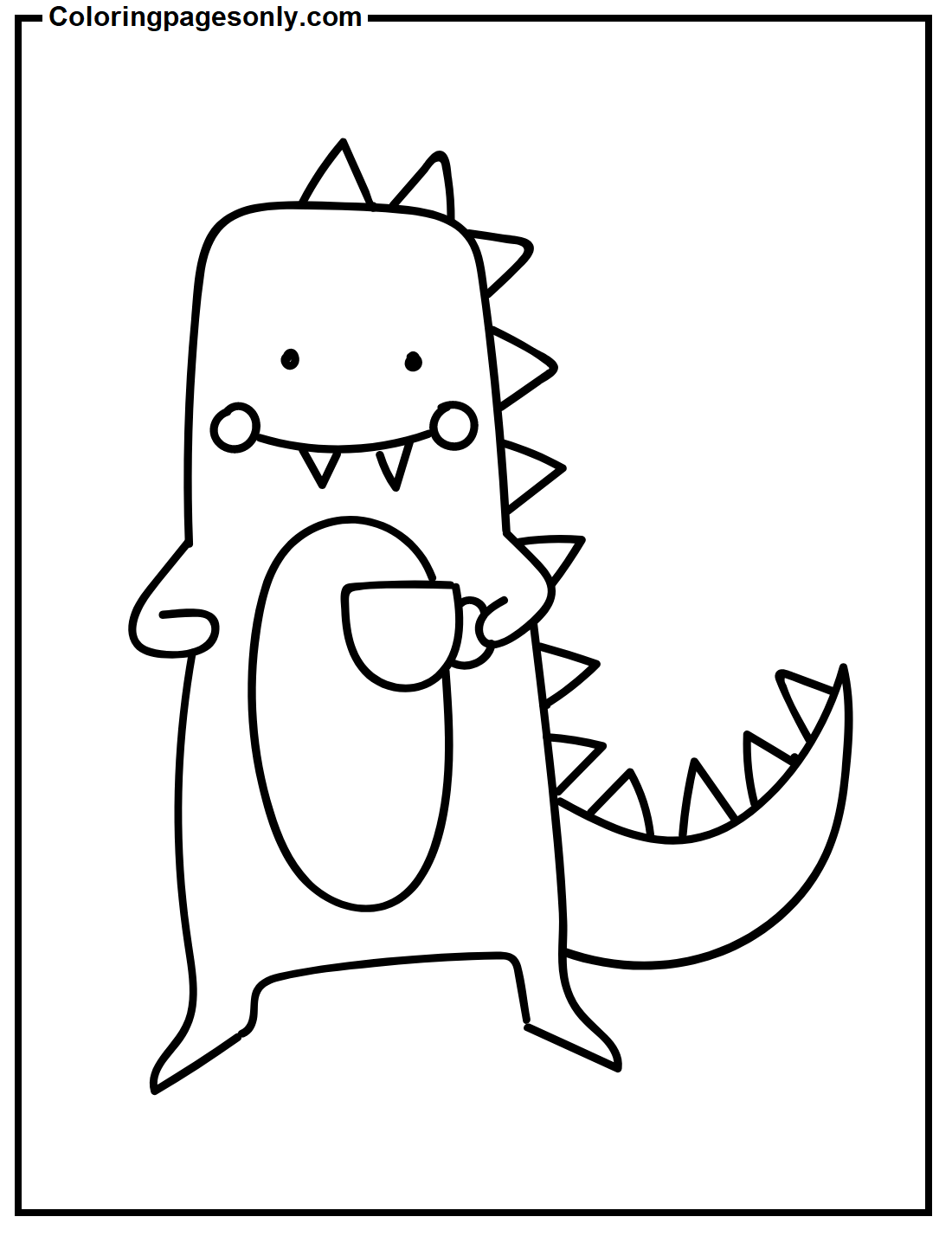 T-rex Drinking Tea Coloring Pages