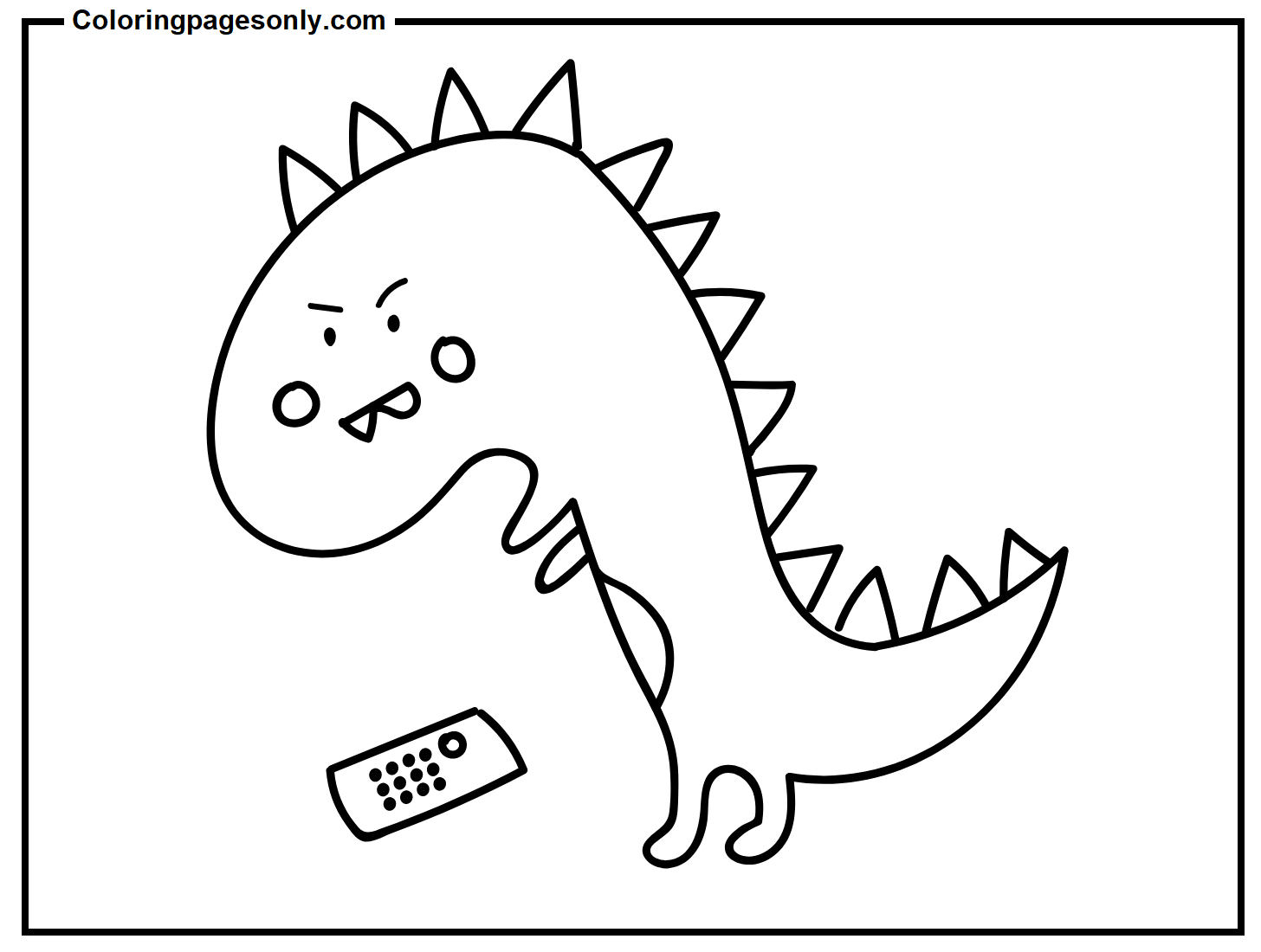 T-rex With Remote Coloring Pages