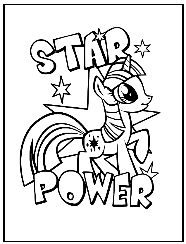 Twilight Sparkle Has Star Power Coloring Pages
