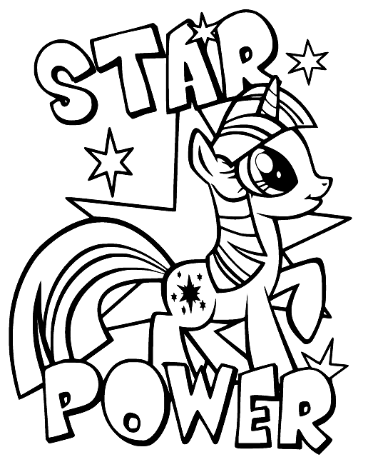 Twilight Sparkle Has Star Power Coloring Pages
